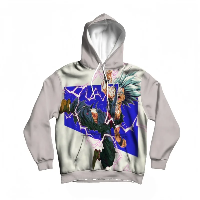 

Мужская осенне-зимняя толстовка с капюшоном Dragon Ball, стильный принт Goku Battle Pose, теплый пуловер с аниме-дизайном для повседневной и косплея