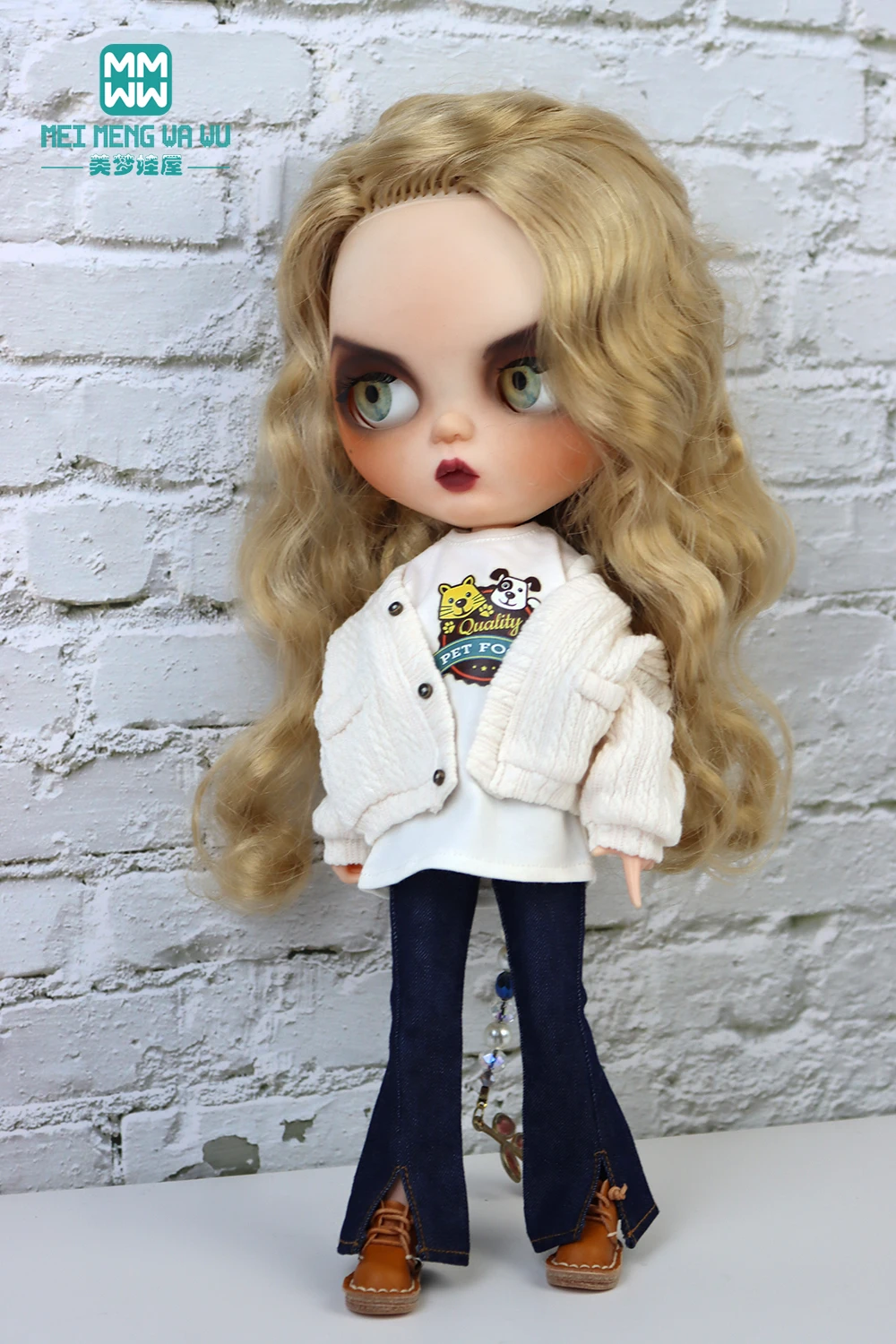 Blyth Clothes Fashion Sweater Jacket Denim Flared Pants Azone OB22 OB24 Girl Toy Gift