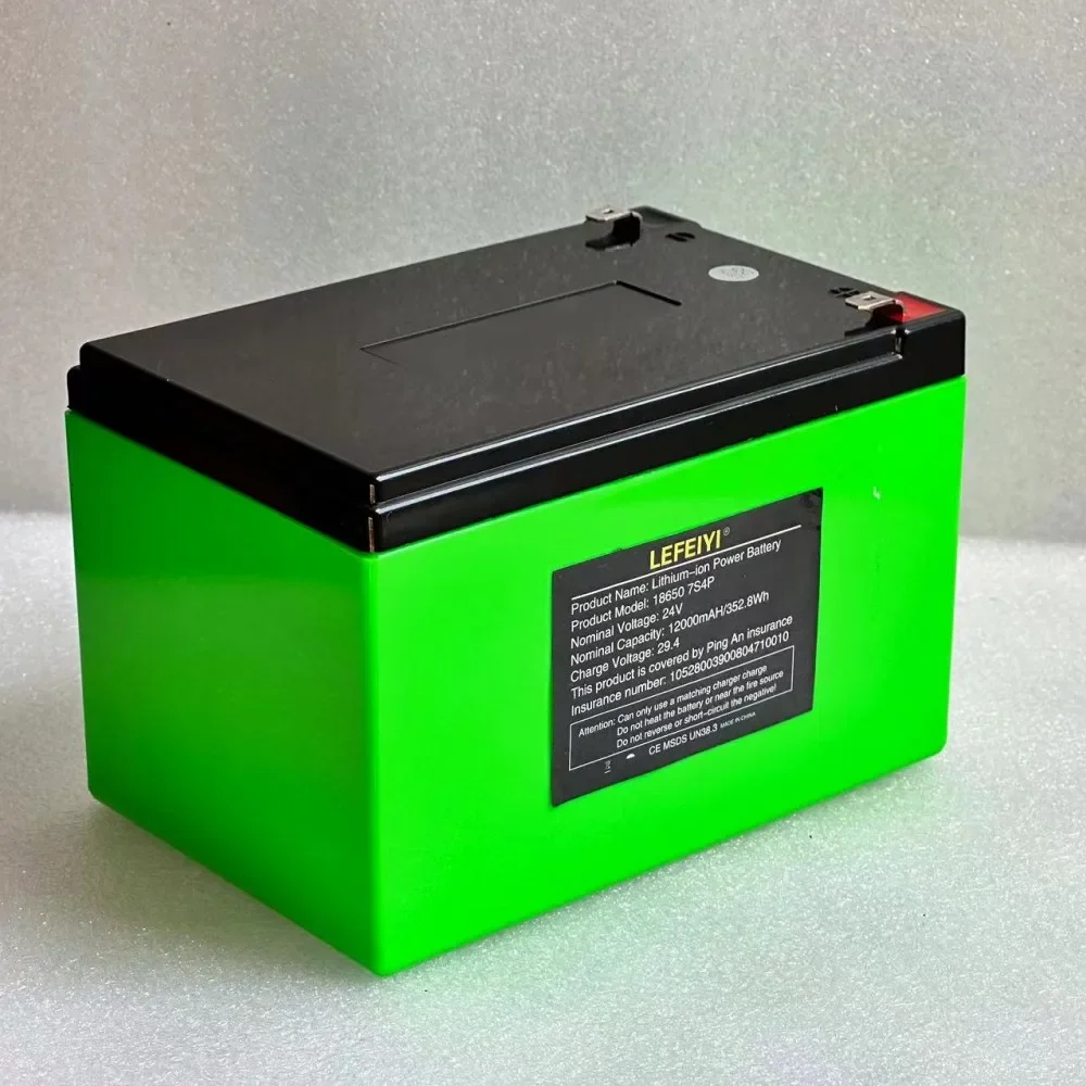 7S4P 24v 12ah battery pack 15A BMS 250w 29.4V 12000mAh battery pack for wheelchair motor electric power