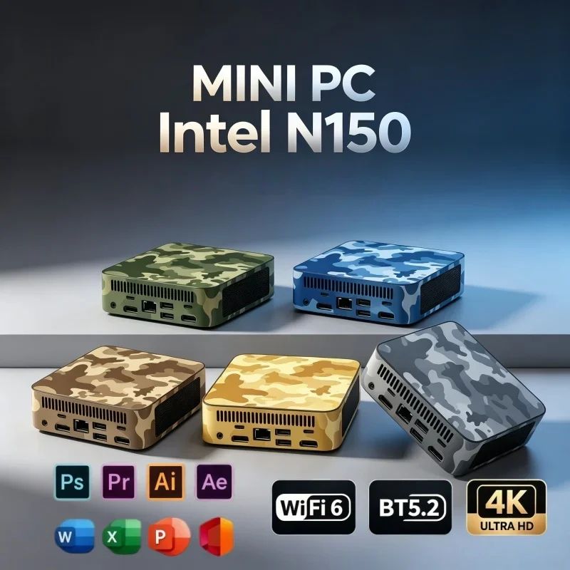 

2026 Upgraded Intel N150 Mini PC Win11 Office Computer 16GB DDR4 RAM 2TB SSD Dual Band Wireless WiFi6 BT5.2 4K HD Pocket Desktop
