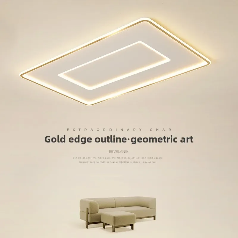 Nordic Rectangle Ceiling Lamp Dimmable for Living Room Bedroom Bathroom Loft Minimalist Decor Indoor Lighting Luster Fixture