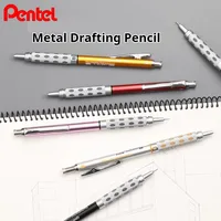 Lápiz de dibujo automático de metal Pentel PG1000 de Japón, lápices profesionales de bajo centro de gravedad (0.3-0.9 mm) para arquitectos y artistas.