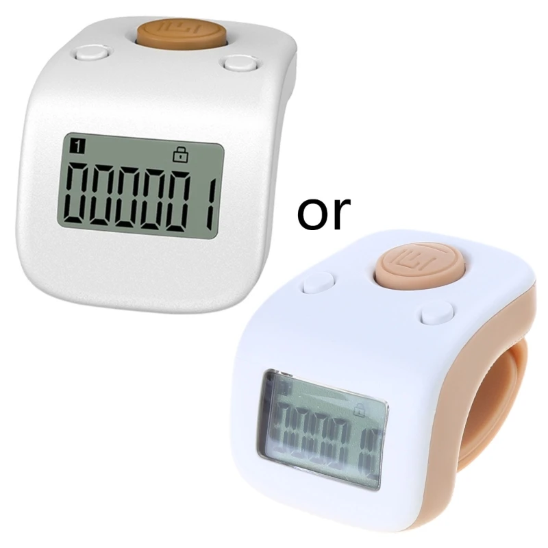 Mini Rechargeable Digital LCD Finger Ring Tally Counters 6 Digit Counter Beads Prayer Clicker 6 Channel Counting