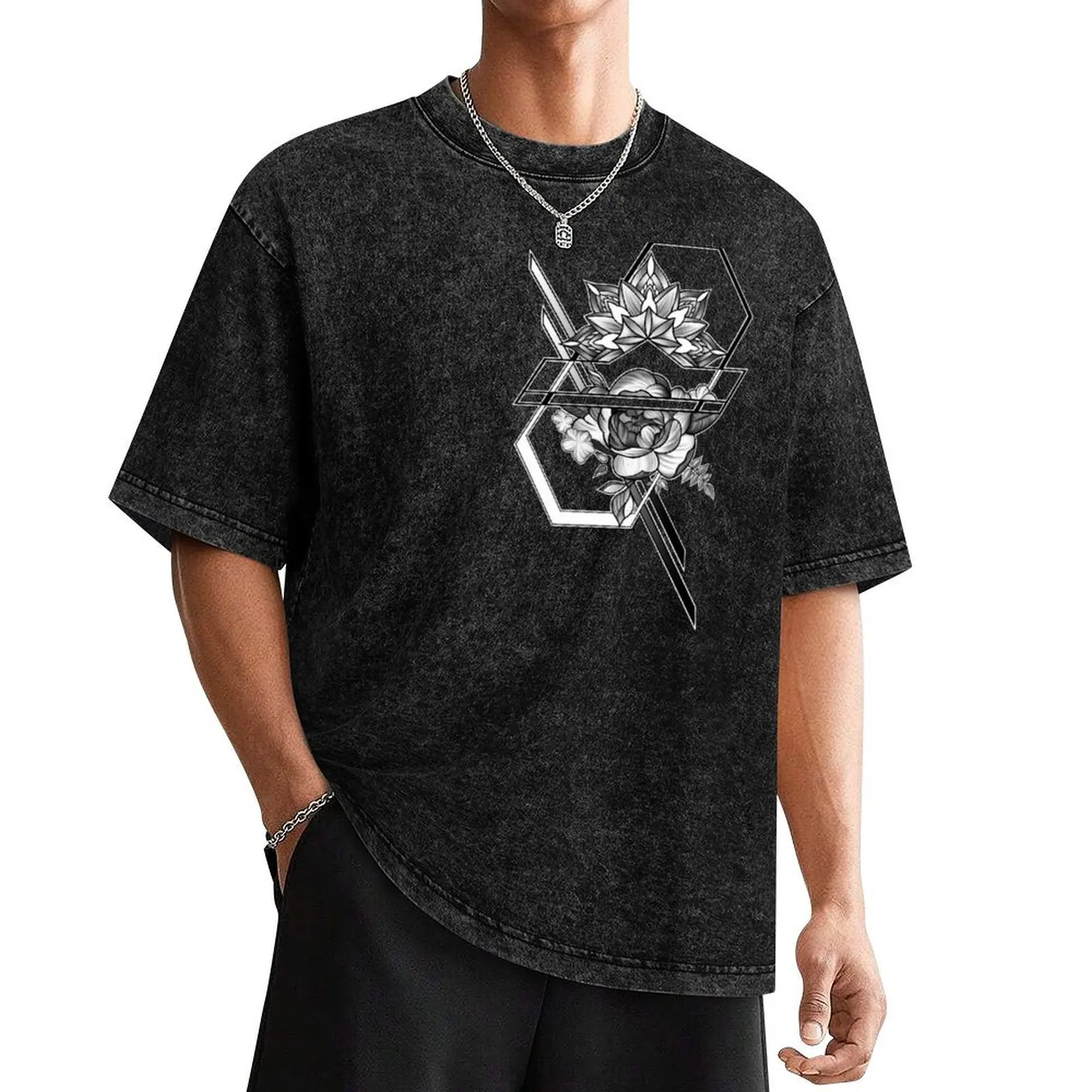 

Flower Mandala T-Shirt anime figures oversized vintage Men's t-shirts