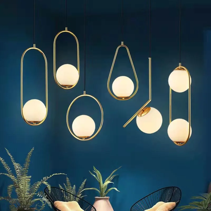 

Restaurant Nordic Postmodern Small Chandelier Bar Bedroom Bedside Personality Creative Linear Single Head Lamp