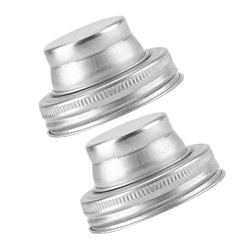 2Pcs Mason Jar Shaker Lids Stainless Steel Airtight Rubber Gasket Covers for Flour Spices Salt Pepper Seasoning Cocktail Mixers