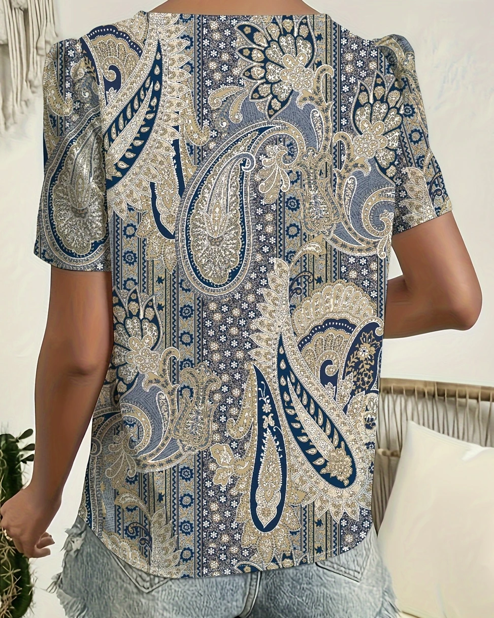 Camicetta temperamento Camicia casual da donna ampia Camicetta elegante a maniche corte per il giorno della settimana