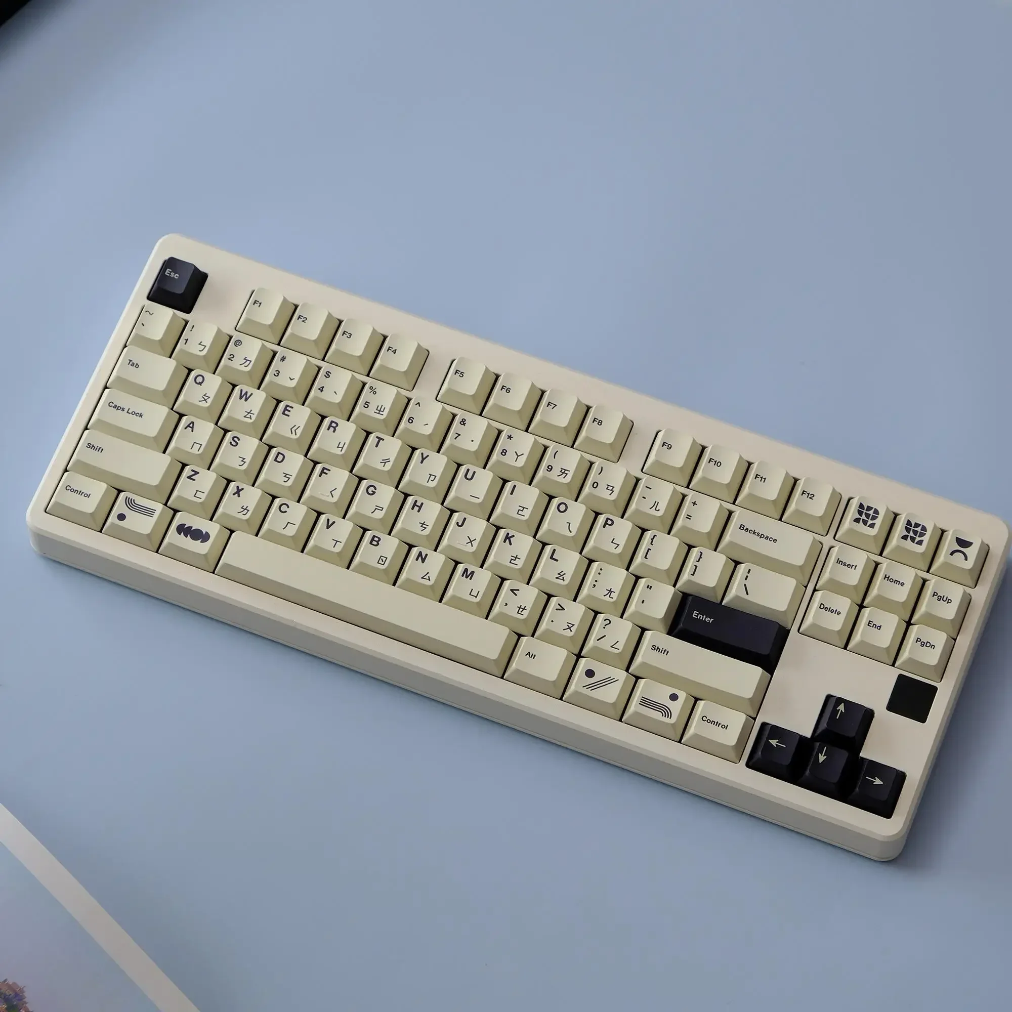 GMK cream white, cream jelly, original highly sublimated keycaps, PBT material