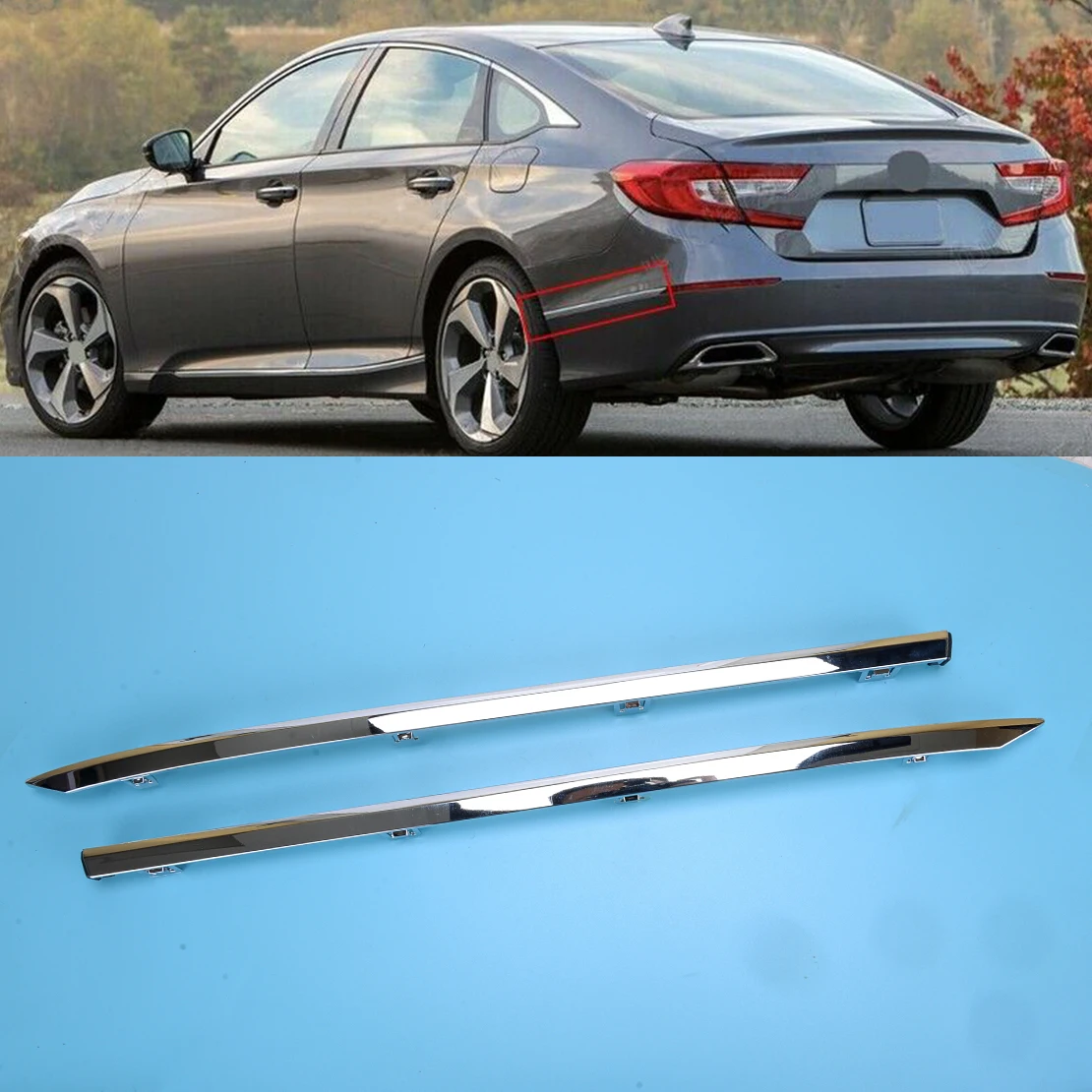 

1 Pair Chrome Style Plastic Car Rear Bumper Body Side Molding Trim Strip HO1146102 Fit for Honda Accord 2018 2019 2020 HO1147102