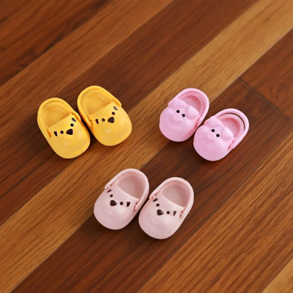 

1 Pair Round Toe Ob11 Doll Slippers Simulation Silicone Mini puppy slippers Cute Mini Silicone puppy slippers Children Toys