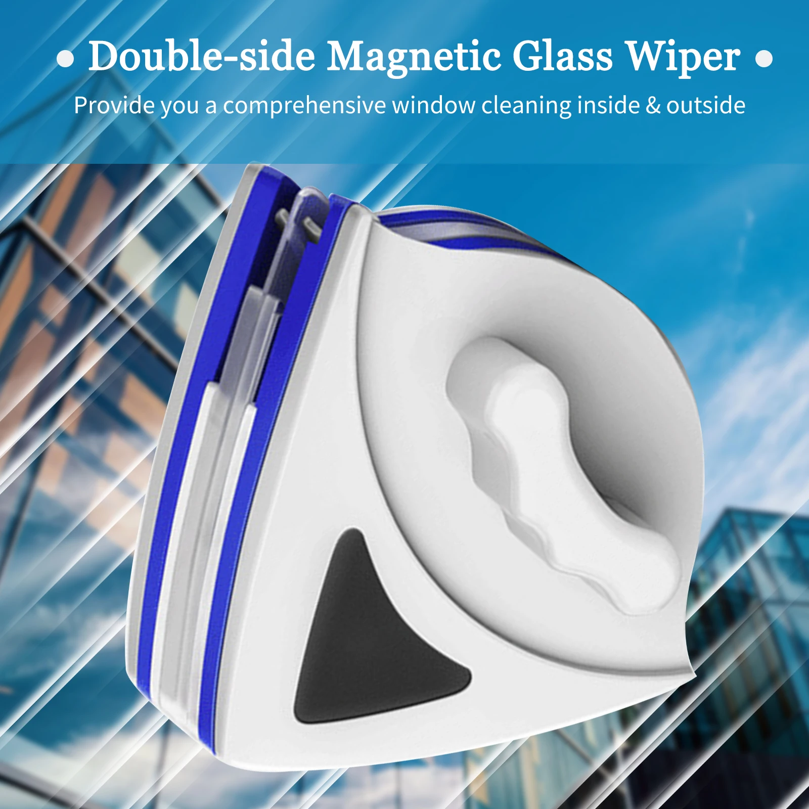 Doppelseitiges magnetisches Glas-Fensterreinigungswerkzeug mit hohem Reiniger, automatische Wasseraustration, doppelschichtiger WiperScrape – Detail 1