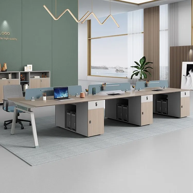 Desk staff simple modern four-person screen booth staff office