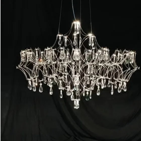 Starry Sky Villa Living Room Large Pendant Italian Minimalist Restaurant Lighting Modern Art Loft Staircase Crystal Pendant