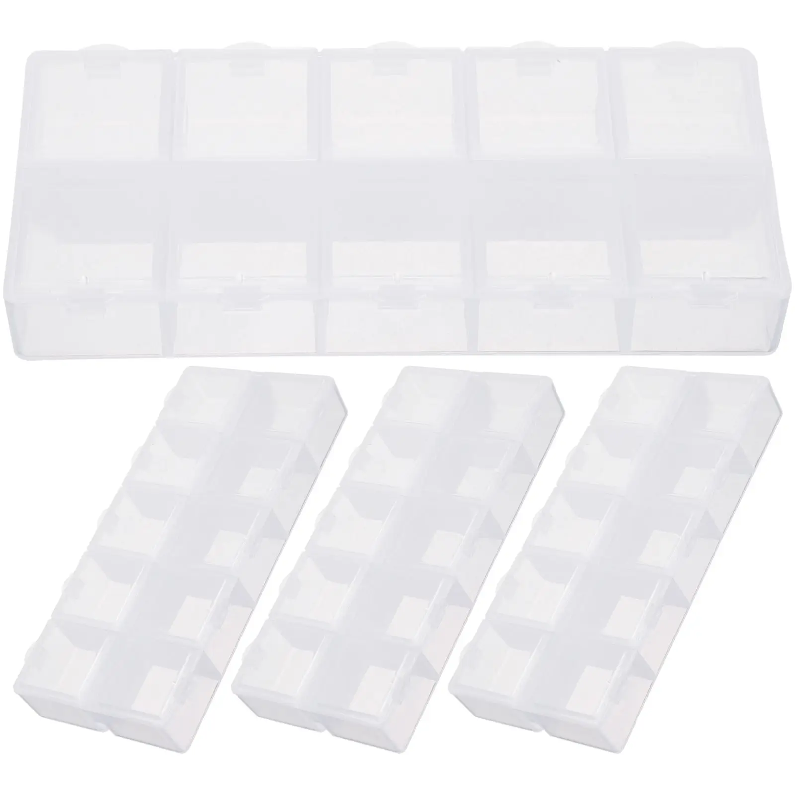 

Seed Storage Box 4 Pcs Plastic Bead Organizer with Dividers for Earrings Rings Jewelry Travel Case Small Compartment Container