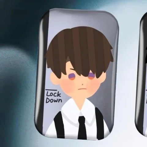 New Love and Deep Space Homemade Abstract Cosplay Periphery All staff Heart Shadow Instant Cute Rectangular Bar Badge