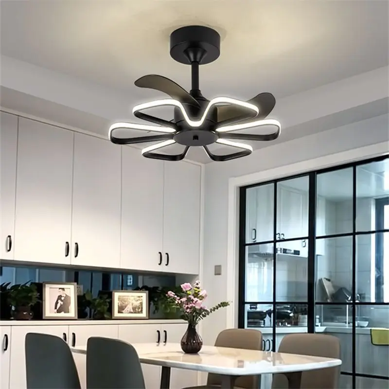 Modern Led Nordic Ceiling Fan Lamp 60CM Restaurant Bedroom LED Integrated Invisible Live 110V 220V Fans Lights