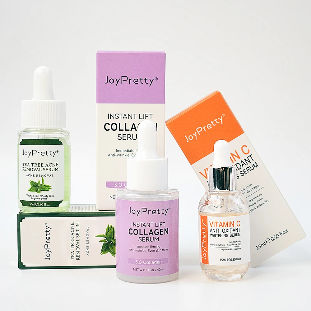 JoyPretty Vitamin C Collagen Face Serum Dark Spots Remover Anti Aging Pore Shrink Moisturizing Serum Facial Skin Care Cosmetics