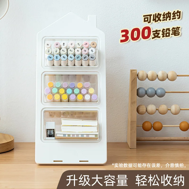 Removable Oblique Insertion Pen Holder Multi-function Large Capacity Student Desktop Plastic Storage Box Creative Cute Pen Rack