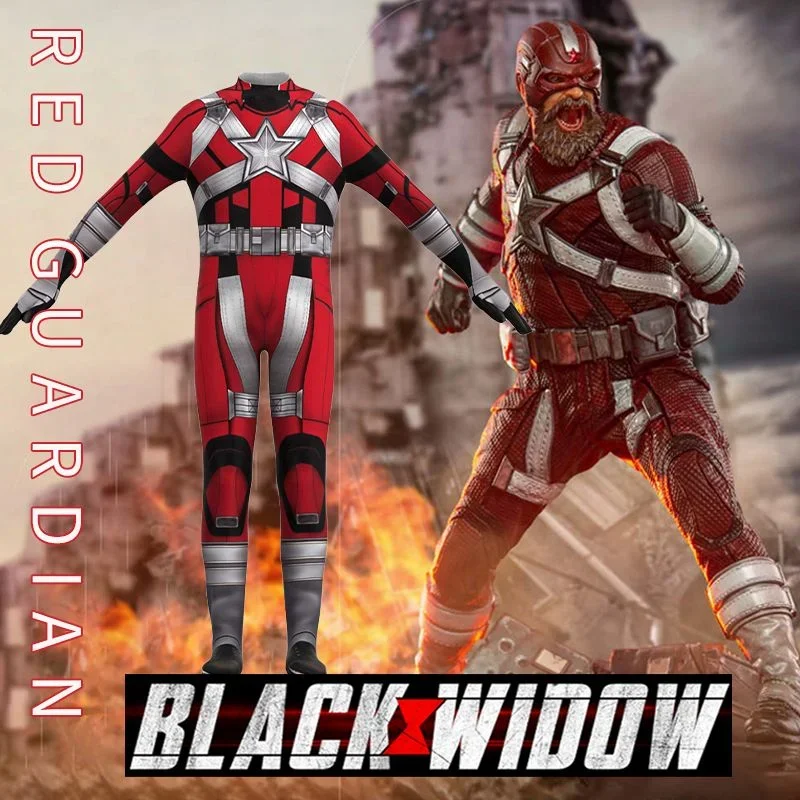 Adulto e bambini Red Guardian Cosplay Catsuit Costume Hallowmas collant supereroe Red Guard gioco di ruolo su Halloween Zentai