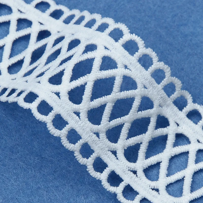40ヤード-ホワイトレース-ミルクシルク-水溶性-刺繍レース-トリムリボン-生地-diy-裁縫-ハンドメイド-衣類-クラフト