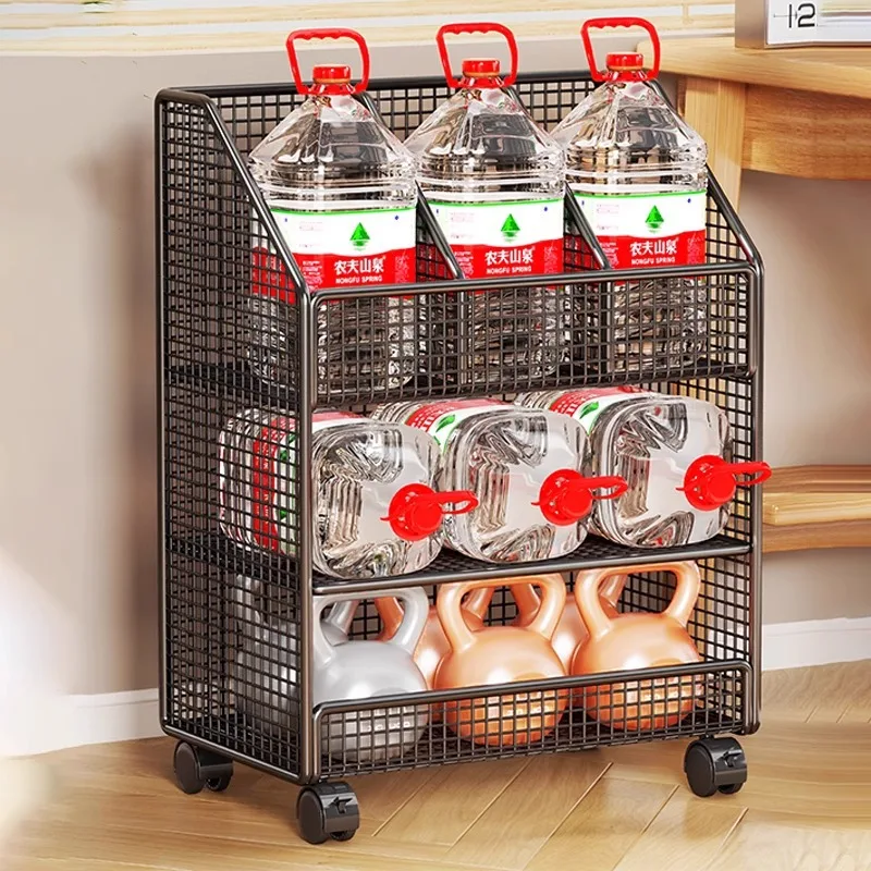 Multi-layer Movable Storage Cabinets Durable Sturdy Book Decorations Stable Grid Organizing Carts Bookshelves Easy To Install