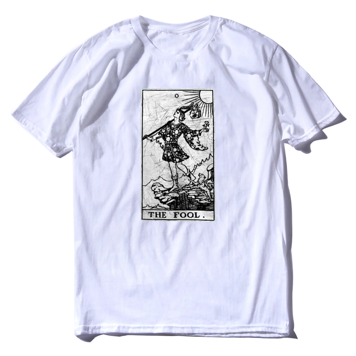 T Shirts The Fool Tarot Card Major Arcana Fortune Telling Occult Men  Unique Tees Short Sleeve  Cotton Unique Tops