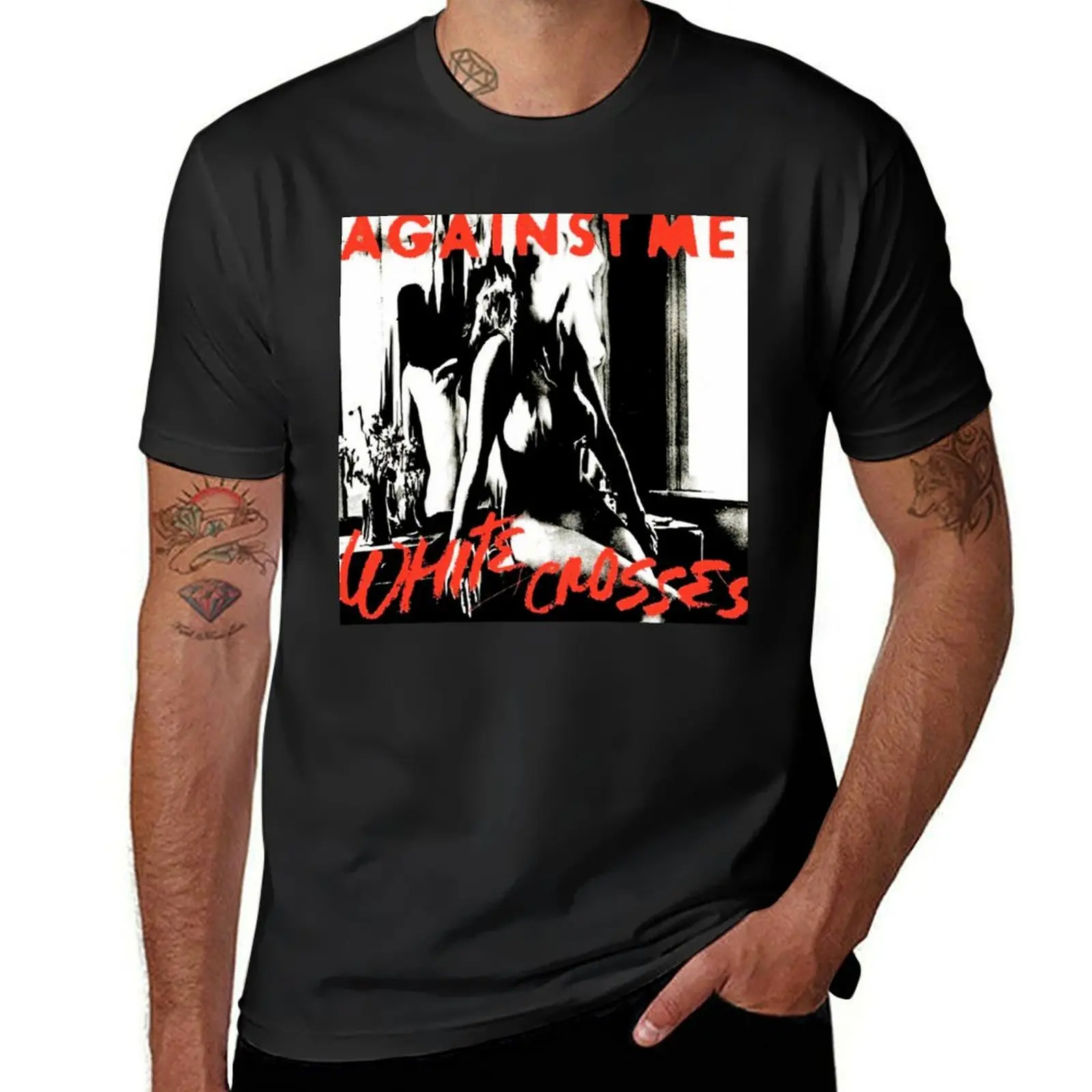 white crosses against me tour 2022 masfeb T-Shirt quick drying funnys hippie clothes men t shirt