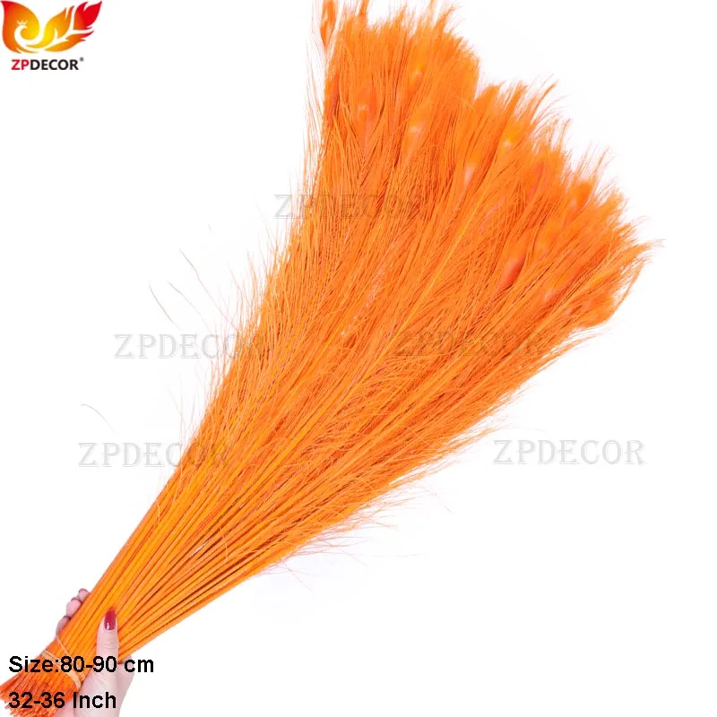 ZPDECOR 32-36Inch/80-90cm Peacock Feathers for Carnival,Decorations Pluma