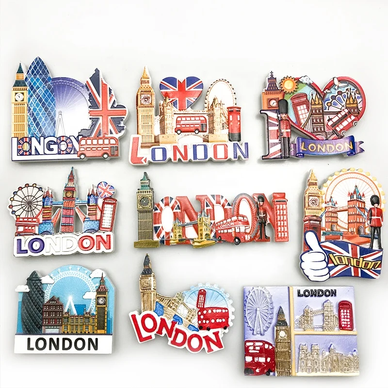 Personalized 3D Resin Fridge Magnet, Cute London Cities Souvenir, High Quality, OEM