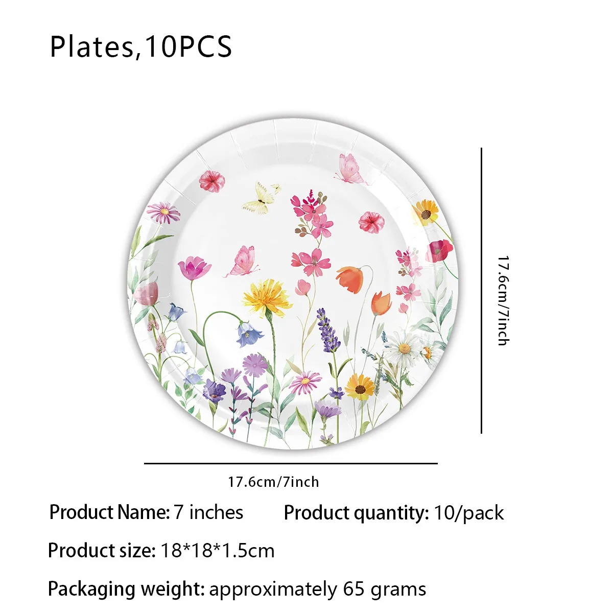 Spring Wildflower Tableware Girl Birthday Table Decorations Paper Plate Cup Napkin Cake Decor Butterfly Floral Baby Shower Party