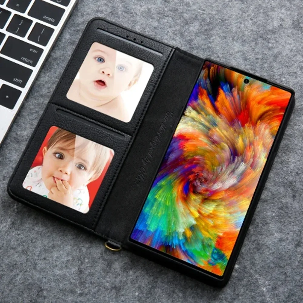 Etui z klapką do nowego iPhone'a 18 17 Air 16 15 14 13 SE 2022 12 Mini 11 Pro Max 7 8 Plus, skórzane etui portfelowe z przegródką na karty, funda — zdjęcie produktu 3