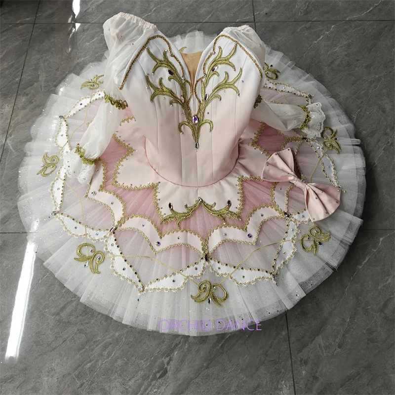 hot selling  high quality Unique Design Kids Girls Children Women Adult Performance Wear Gold Pink Ballet Tutu Costumes