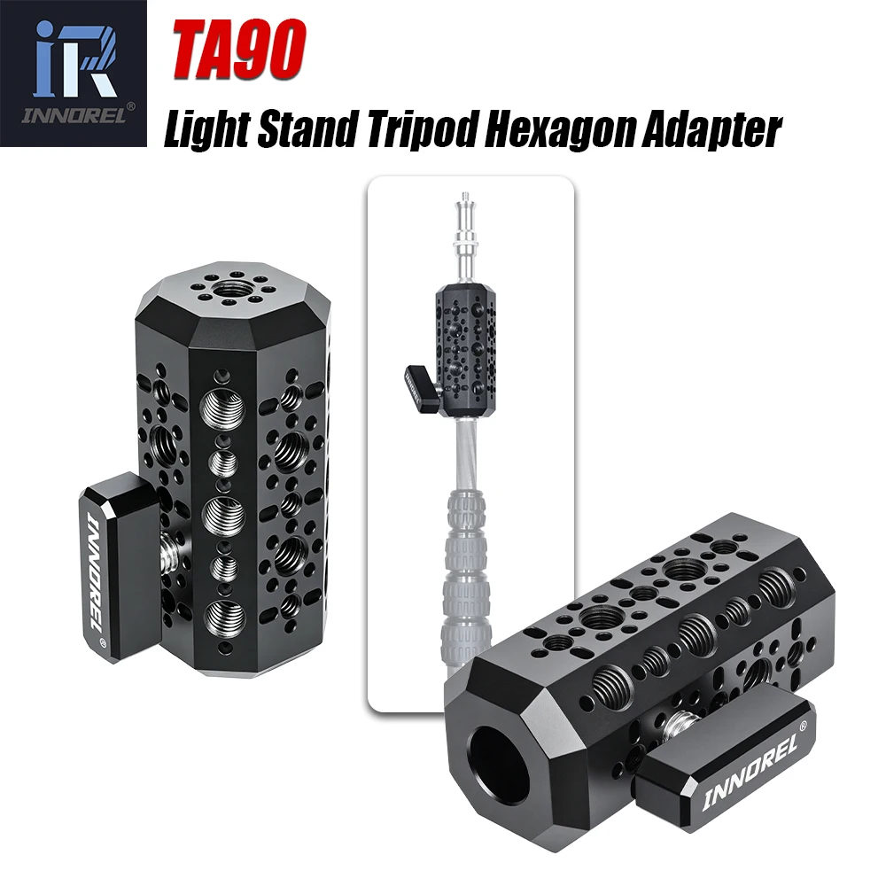 INNOREL TA90 Light Stand Tripod Hexagon Adapter, Versatile Connector for Camera, Photography Lighting, and Softbox Systems