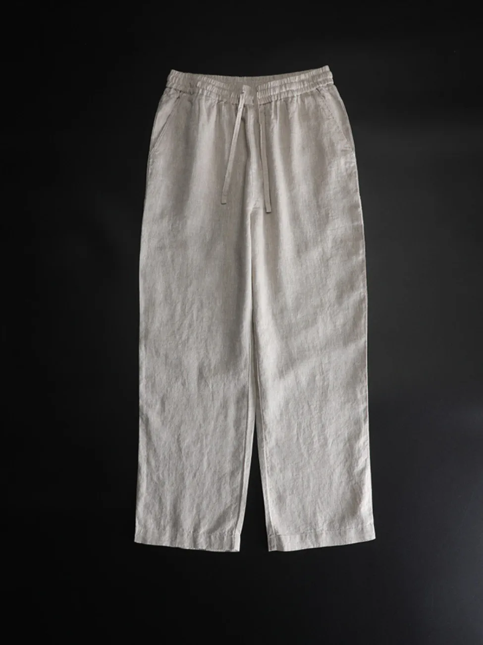 

Свободные хлопковые льняные мужские прямые брюки, летние тонкие модели, повседневные брюки в стиле ретро, повседневная одежда, удобная посадка