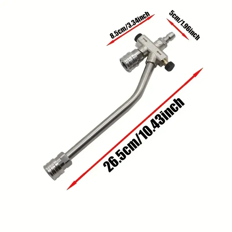 عصا غسالة الضغط المزدوجة الاحترافية 4000 رطل لكل بوصة مربعة، فوهة مزدوجة من الفولاذ المقاوم للصدأ لمدفع الرغوة، غسيل السيارات، توصيل سريع 1/4