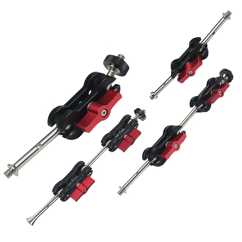 

Articulating Arm Mount Double Ballhead 1/4 Inch Screw For DSLR Camera Light Tripod Live Hot Shoe Bracket Type