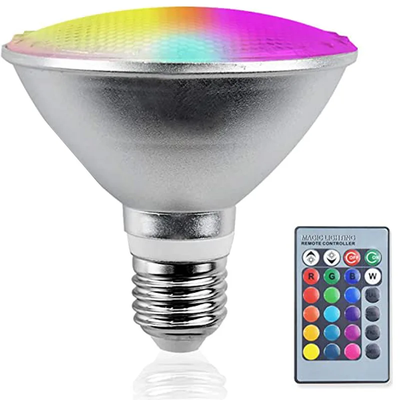 

COB 20W RGB PAR30 Led Bulb Colorful Spotlight Lamp E27 IP65 Waterproof Outdoor Garden Yard Party KTV Bar Holiday Wedding Light