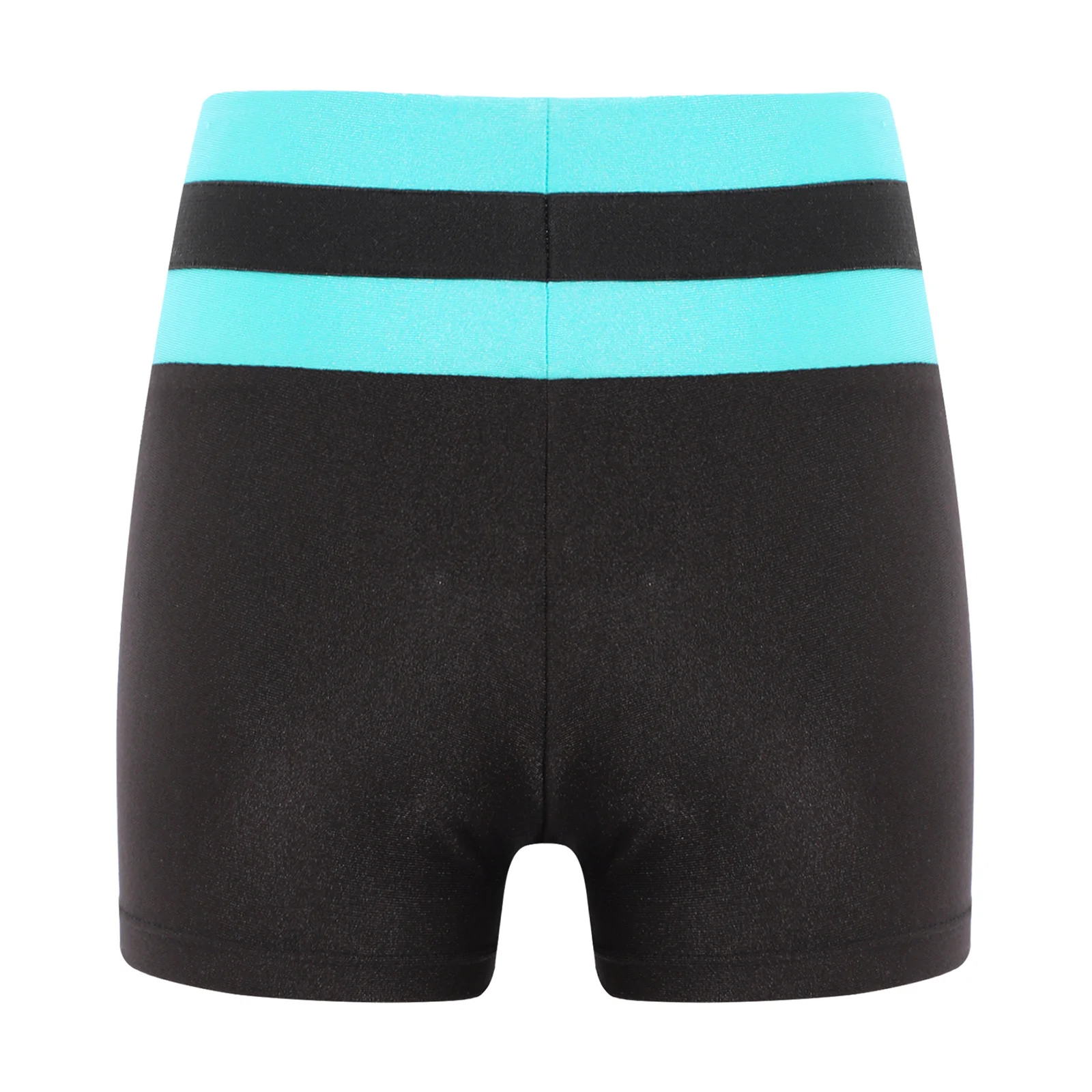 Kids Girls Color Block Elastic Waist Shorts Child Sports Gymnastic Workout Fitness Short Pants Swimming Trunks Swimwear Bottoms