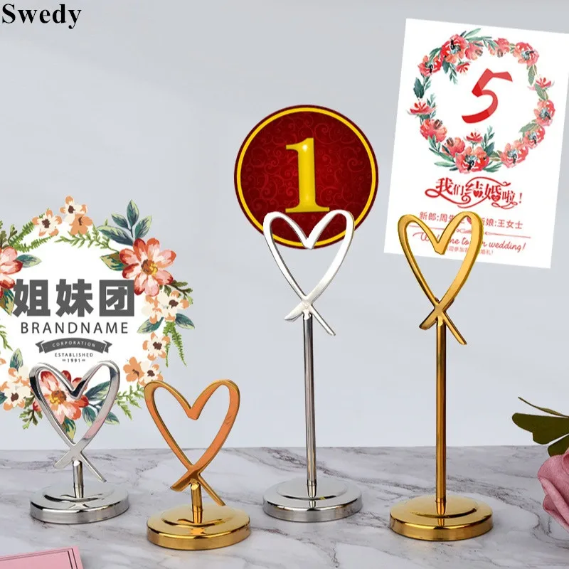 5 Pieces Stainless Steel Wedding Photo Picture Holder Restaurant Hotel Menu Paper Memo Clips Table Number Place Card Holder