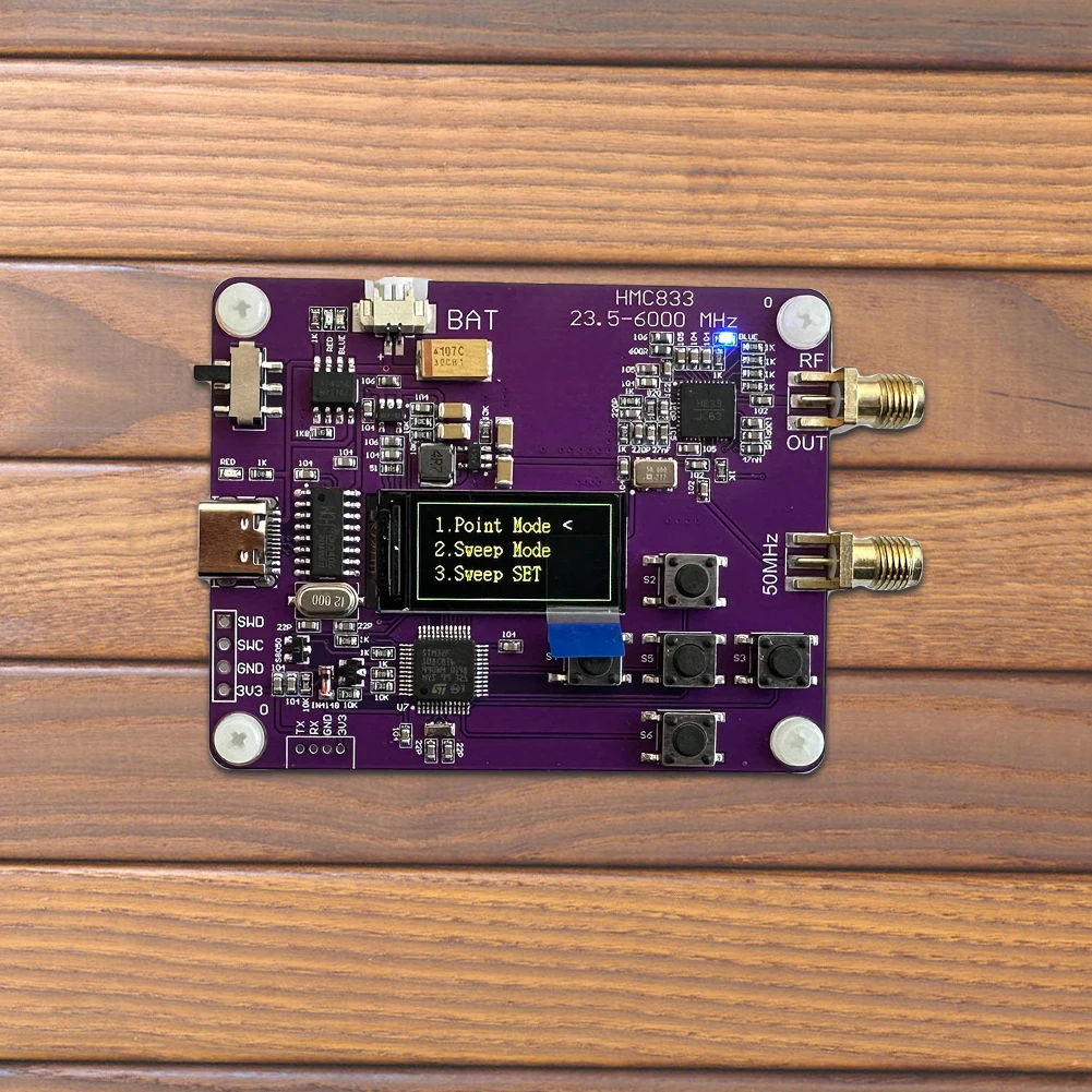 

6Ghz HMC833 RF Signal Generator 0.96inch OLED Screen Display RF Signal Source Transmitter Type-C Generator Module