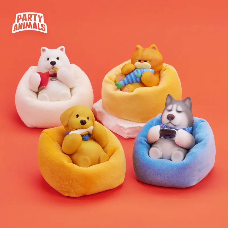 

Partyanimals Game Figures Party Animal Lying Win Series 3.0 Модель Cute Max GARFAT FLUFFY SNOW Фигурка Коллекционный декор стола Игрушка в подарок