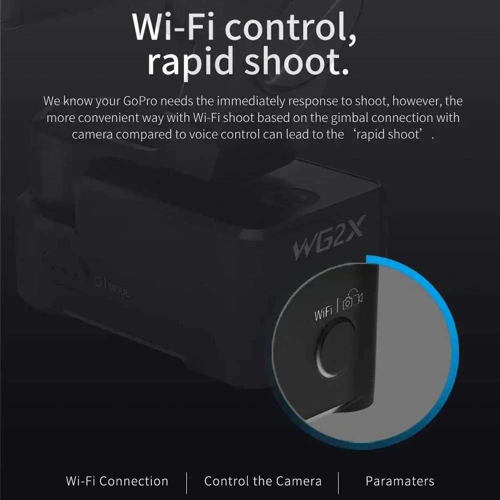 TLF Feiyu WG2X دراجة دراجة خوذة سيارة الصيد 3-محور يمكن ارتداؤها الرياضة مثبت أفقي ل Go Pro Action