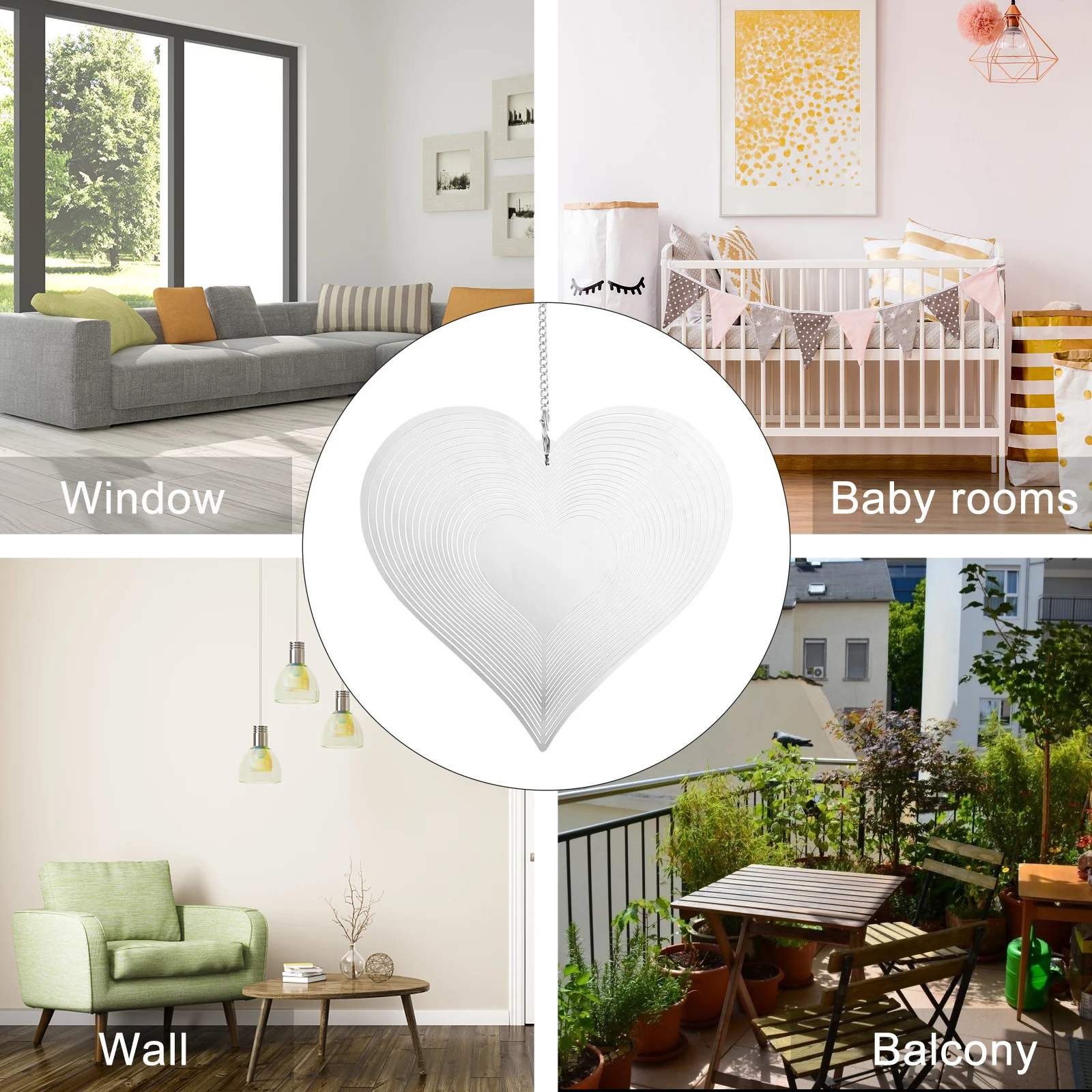 

Metal Heart Shape Wind Bell Bell Heart Shape Hanging Pendant Decor Hanging Pendant Home Decoration Supplies Gifts