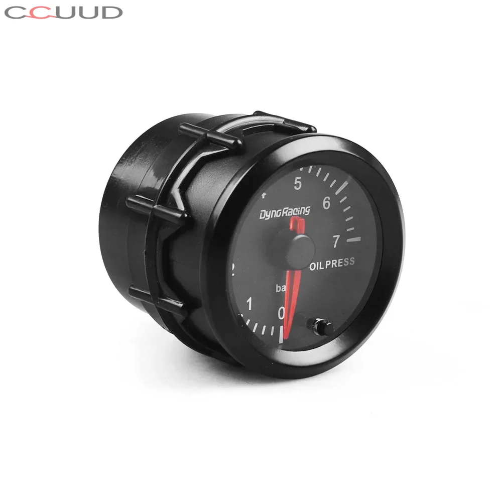 Dynoracing 2' 52mm 7 Colors Changeful Backlight Oil Pressure Gauge BAR High Speed Stepper Motor With Sensor Car Meter TT101733