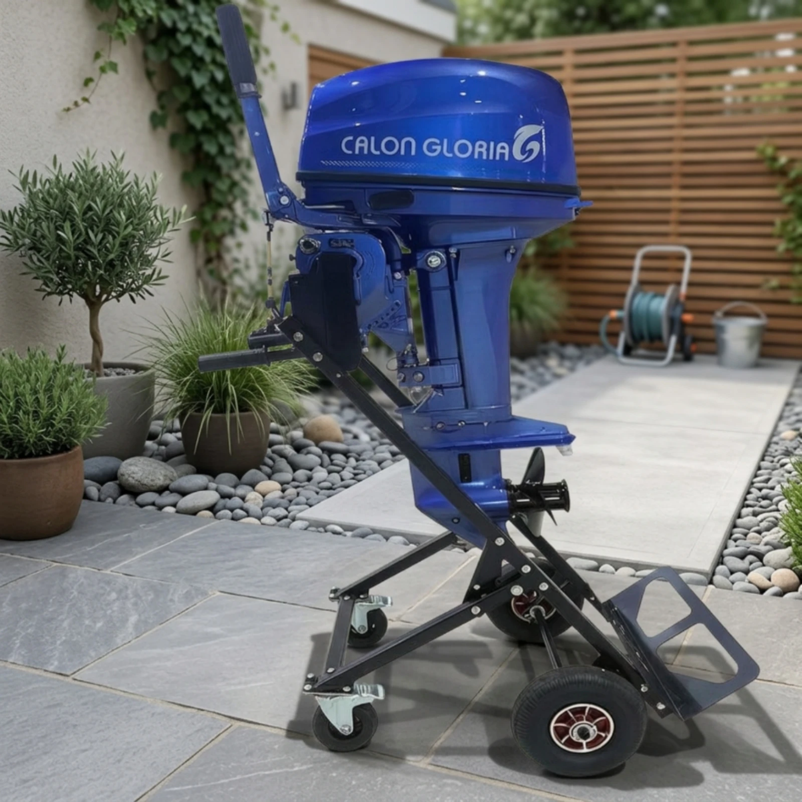 Outboard Motor Stand with Wheels Upright Outboard Motor Stand Dolly Steerable Stable for Boaters, Marina, Garage