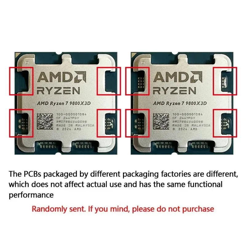 Gaming PC Processor AMD Ryzen 7 9800X3D 8‑Core 16‑Thread 4.7GHz 96MB L3 Cache 4NM Socket AM5 DDR5 120W No Fan Included