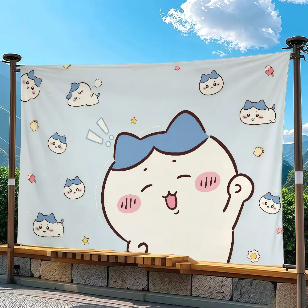 C-Chiikawa Cute Hachiware flag Tapestries Outdoor Parties Bedrooms Living Rooms Dorm Rooms Wall Decor Banners Gifts