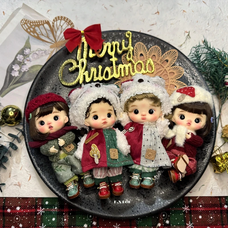 

Ob11 Christmas New Year Set/BJD12 Doll DIY Home Bedroom Decorative Items Joint Adjustable Cartoon Statue Doll Toy Christmas Set