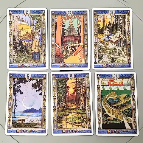 Russian Fairy Oracle Deck 36 Pcs Lenormand Cards Based Upon The Drawings of Painter Ivan Bilibin - 9*6cm