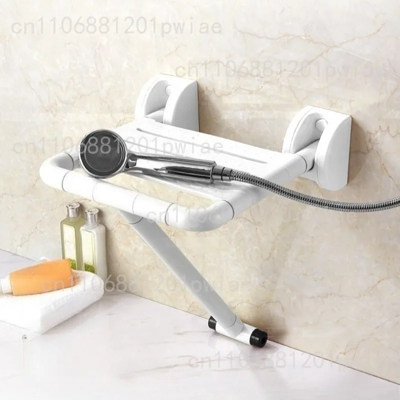 Folding Bath Stool Wall Mounted Rust Proof Lightweight Quick Installation Bathroom Seat Shower Sturdy